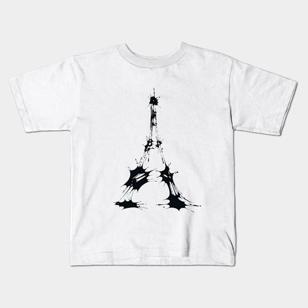 Splaaash Series - Eiffel Ink Kids T-Shirt by Dagui